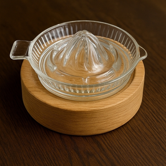 🍋 🍊 2 Vintage Plain Manual Glass Fruit Juicers Or Lemon Slice Servers x2 🍋 🍊 - Picture 6 of 10